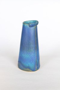 Shigaraki Japanese pottery Vase small Turkeyblue H 15cm 