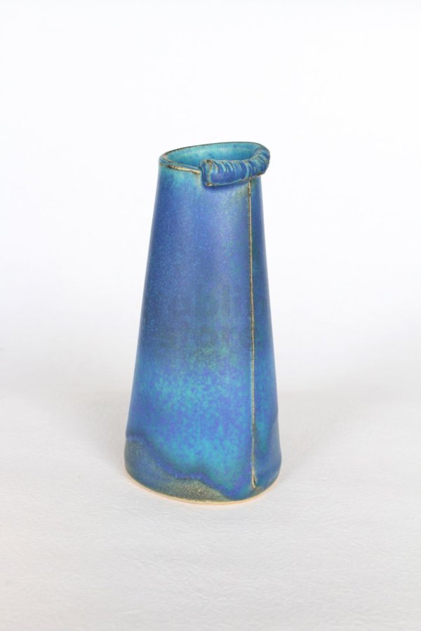 Photo1: Shigaraki Japanese pottery Vase small Turkeyblue H 15cm 
