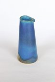 Photo4: Shigaraki Japanese pottery Vase small Turkeyblue H 15cm 