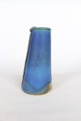 Photo3: Shigaraki Japanese pottery Vase small Turkeyblue H 15cm 