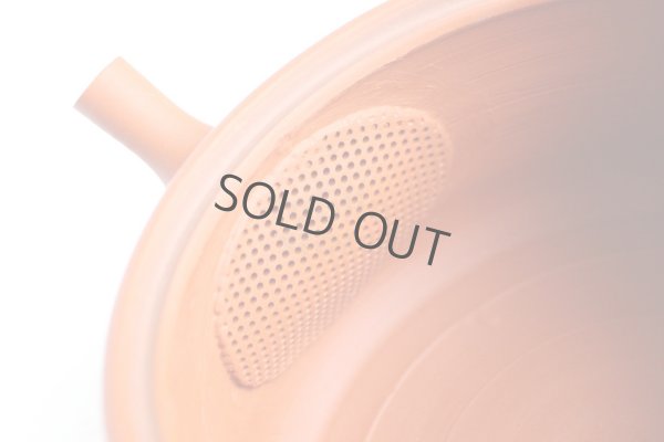 Photo8: Tokoname tea pot kyusu Gyokko pottery tea strainer red shudei flat hira 160ml
