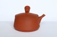Photo5: Tokoname tea pot kyusu Gyokko pottery tea strainer red shudei flat hira 160ml (5)