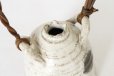 Photo5: Shigaraki pottery Japanese small vase white glaze wood handle maru H 75mm