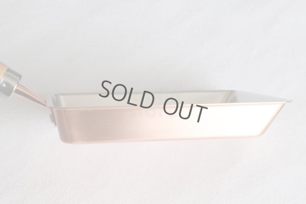 Photo4: Japanese copper rolled egg making pan Tanabe wooden handle 12 x 15 cm