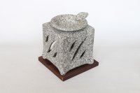 Tokoname YT Japanese green tea aroma Incense Burner Yamafusa hako gray H12.5cm