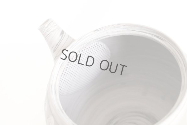 Photo7: Tokoname Japanese tea pot kyusu Kenji nerikomi gray clay 320ml