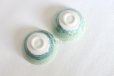 Photo7: Kiyomizu porcelain Japanese sake guinomi crystal-glaze green set of 2