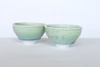 Photo6: Kiyomizu porcelain Japanese sake guinomi crystal-glaze green set of 2