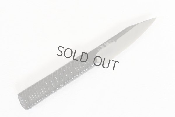 Photo12: Shokei Funaki Kurouchi white 2 steel Lacquer wisteria string cord handle Tanto Fixed Blade Knife 95mm