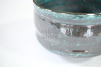 Mino ware pottery Japanese tea ceremony bowl Matcha chawan honte ao blue miyabi