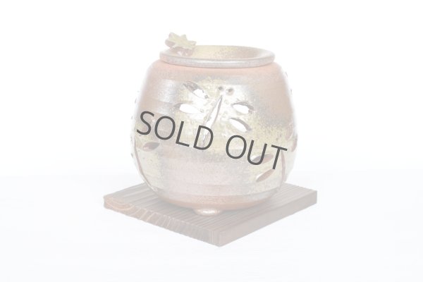 Photo10: Tokoname YT Japanese green tea aroma Incense Burner Sekiryu br dragonfly H11cm