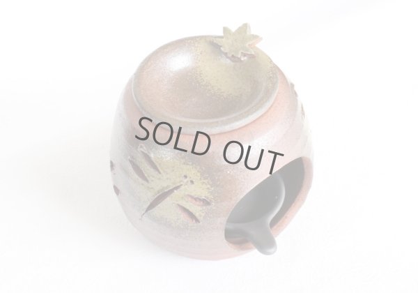 Photo4: Tokoname YT Japanese green tea aroma Incense Burner Sekiryu br dragonfly H11cm