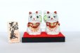 Photo12: Japanese Lucky Cat Kutani yaki ware Porcelain Maneki Neko nigo siro sakari pair