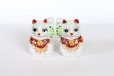 Photo11: Japanese Lucky Cat Kutani yaki ware Porcelain Maneki Neko nigo siro sakari pair