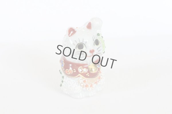 Photo10: Japanese Lucky Cat Kutani yaki ware Porcelain Maneki Neko nigo siro sakari pair