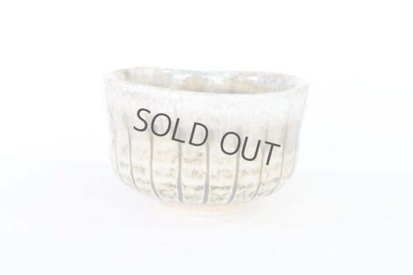 Photo7: Mino Japanese pottery tea ceremony matcha bowl sabi togusa carved line chawan