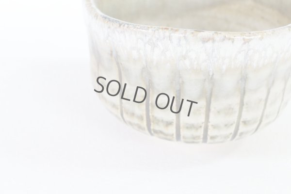 Photo3: Mino Japanese pottery tea ceremony matcha bowl sabi togusa carved line chawan