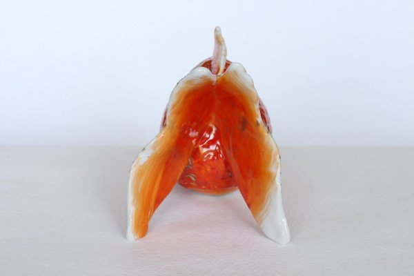 Photo7: Japanese Goldfish Statue Figurine Kutani Porcelain red sai W16cm