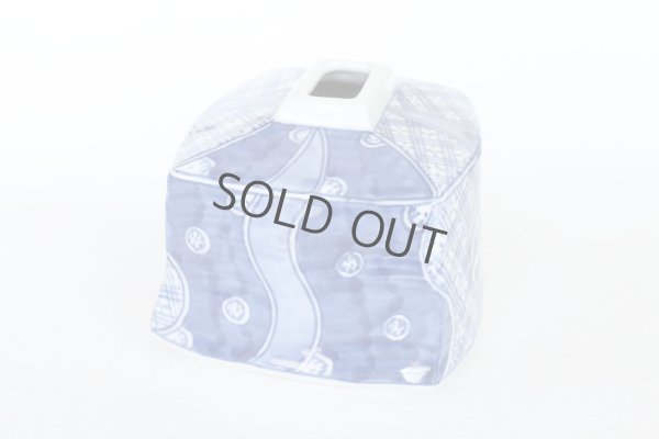 Photo7: Kutani porcelain flower vase single sometsuke shonzui blue H9.5cm