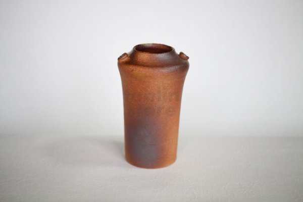 Photo6: Shigaraki pottery Japanese small vase mimi inka H 105mm