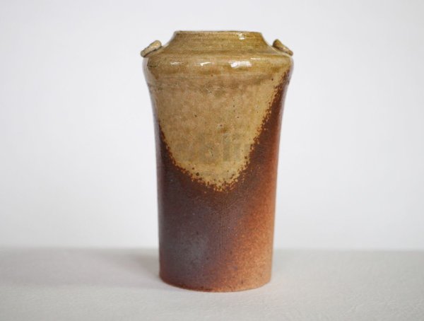 Photo1: Shigaraki pottery Japanese small vase mimi inka H 105mm
