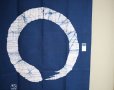Photo8: Kyoto Noren SB Japanese batik door curtain En Enso Circle blue 85cm x 150cm