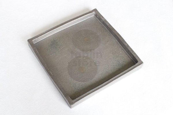 Photo13: Shigaraki pottery Japanese Serving plate black silver ginsai reversible 24.5cm