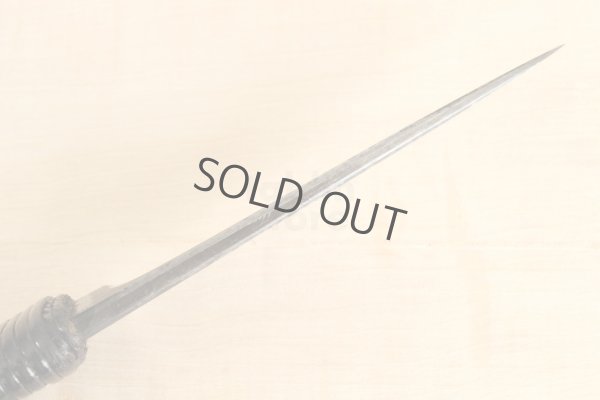 Photo8: Shokei Funaki hangetsu white 2 steel Lacquer wisteria string cord handle Tanto Fixed Blade Knife 85mm