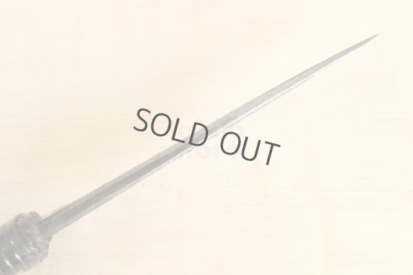 Photo7: Shokei Funaki hangetsu white 2 steel Lacquer wisteria string cord handle Tanto Fixed Blade Knife 85mm