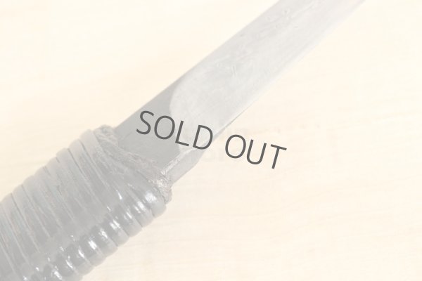 Photo6: Shokei Funaki hangetsu white 2 steel Lacquer wisteria string cord handle Tanto Fixed Blade Knife 85mm