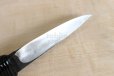 Photo5: Shokei Funaki hangetsu white 2 steel Lacquer wisteria string cord handle Tanto Fixed Blade Knife 85mm