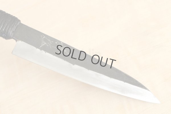 Photo7: Shokei Funaki Kurouchi white 2 steel Lacquer wisteria string cord handle Petty 135mm