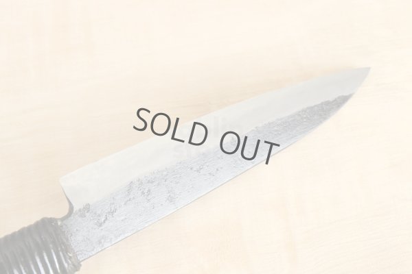 Photo6: Shokei Funaki Kurouchi white 2 steel Lacquer wisteria string cord handle Petty 135mm