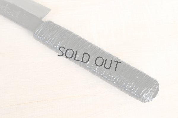 Photo6: Shokei Funaki white 2 steel Lacquer wisteria string cord handle Sashimi Sujihiki knife 180mm