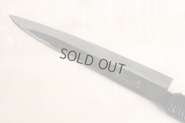 Photo5: Shokei Funaki white 2 steel Lacquer wisteria string cord handle Sashimi Sujihiki knife 180mm