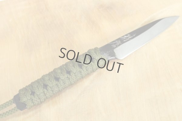 Photo3: Shokei Funaki Tsukamaki Kurouchi white 2 steel Tanto Fixed Blade Knife 78mm