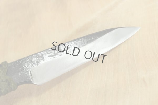 Photo10: Shokei Funaki Tsukamaki Kurouchi white 2 steel Tanto Fixed Blade Knife 78mm