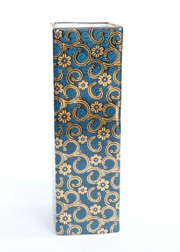 Photo6: Kutani porcelain Aotibu Japanese bud vase H18.5cm with stand