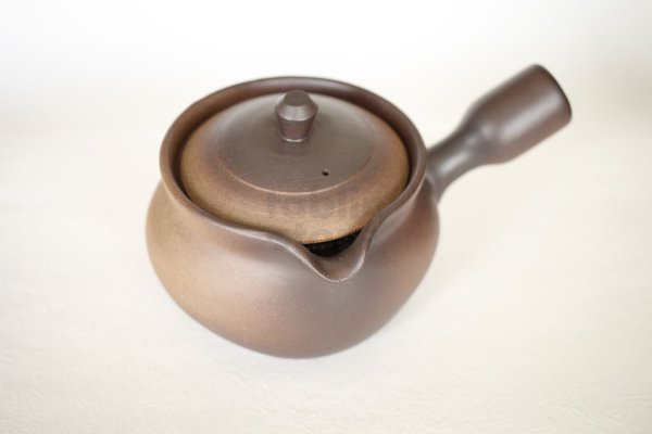 Photo1: Shikou kyusu tea pot Japanese Fujiso pottery banko Yakishime 450 ml