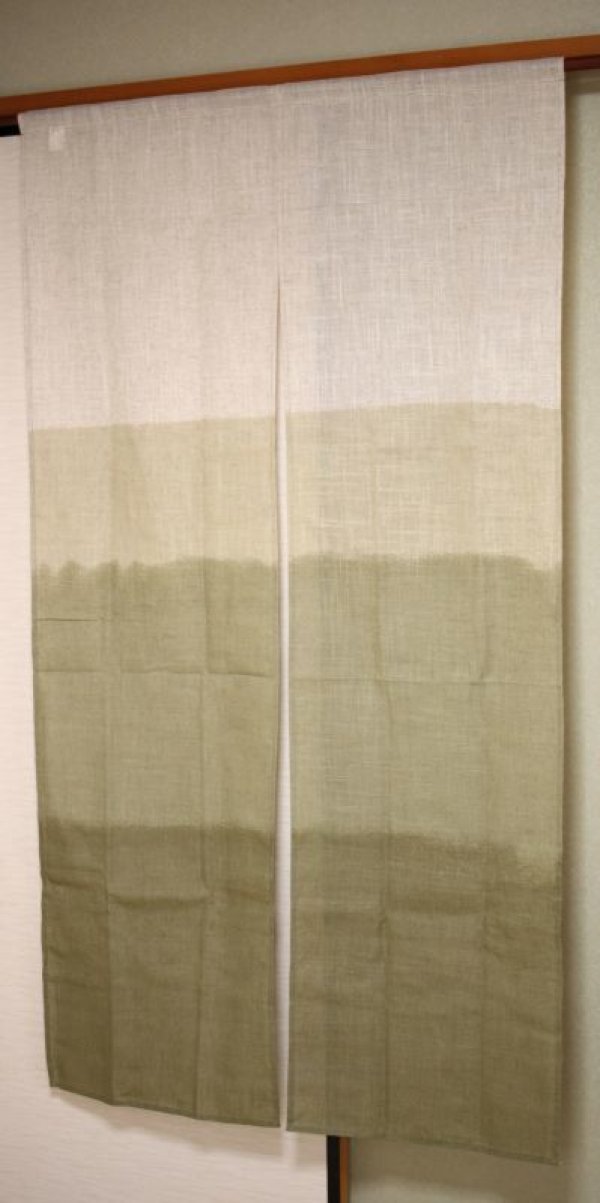 Photo1: Noren Japanese Curtain Doorway NM SD gradation dark green 85 x 150 cm