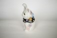 Photo8: Maneki Neko Japanese Lucky Cat Kutani Porcelain flower pink-purple H14cm