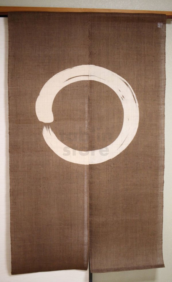 Photo4: Noren Mitsuru Japanese linen door curtain Kakishibu enso mukashi 88 x 150cm