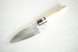 Photo9: Left Hand Okeya Yasuki white-2 steel Japanese Small Deba hammered Knife 105mm