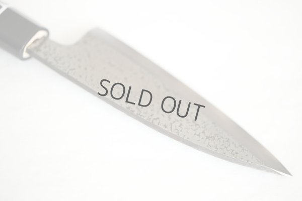 Photo4: Left Hand Okeya Yasuki white-2 steel Japanese Small Deba hammered Knife 105mm