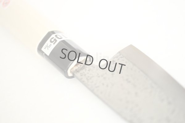 Photo3: Left Hand Okeya Yasuki white-2 steel Japanese Small Deba hammered Knife 105mm