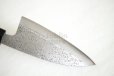 Photo2: Left Hand Okeya Yasuki white-2 steel Japanese Small Deba hammered Knife 105mm (2)
