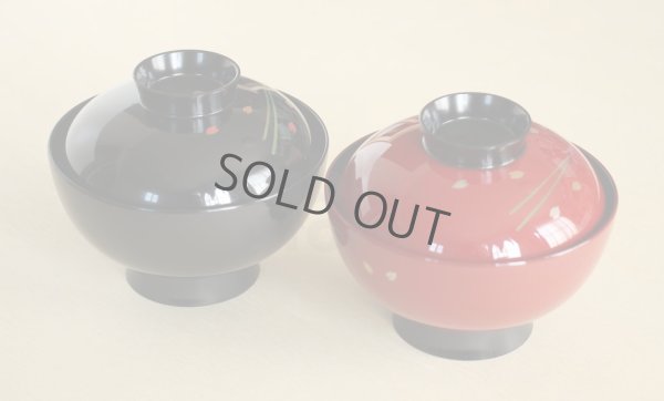 Photo4: Japanese Echizen Urushi lacquer soup bowl wan matsuba sakura D12cm set of 2