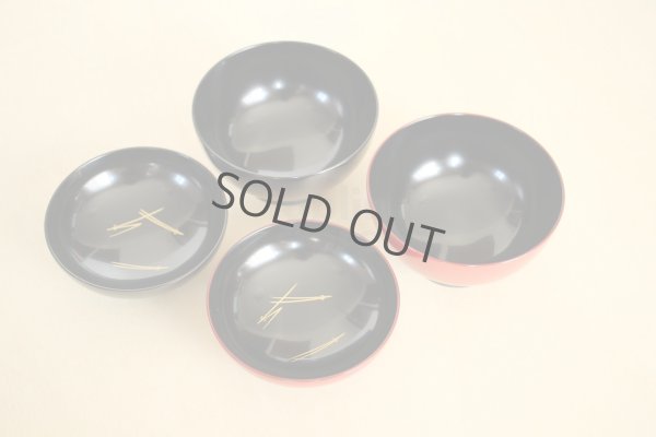 Photo3: Japanese Echizen Urushi lacquer soup bowl wan matsuba sakura D12cm set of 2