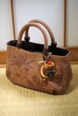 Photo10: Japanese dyeing Kakishibu persimmon tannin TOTE hand bag handmade wagara brown