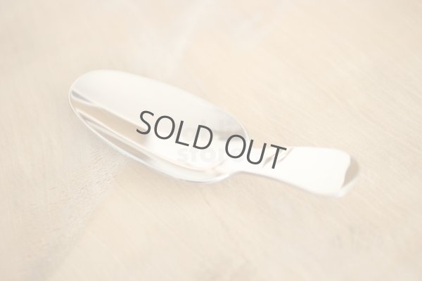 Photo5: Japanese green tea leaves spoon ellipse stainless 9.5cm